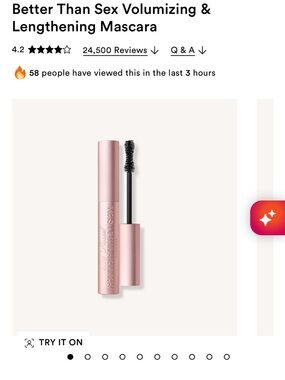 Too Faced Volumizing & Lengthening Mascara — Pink & Black
